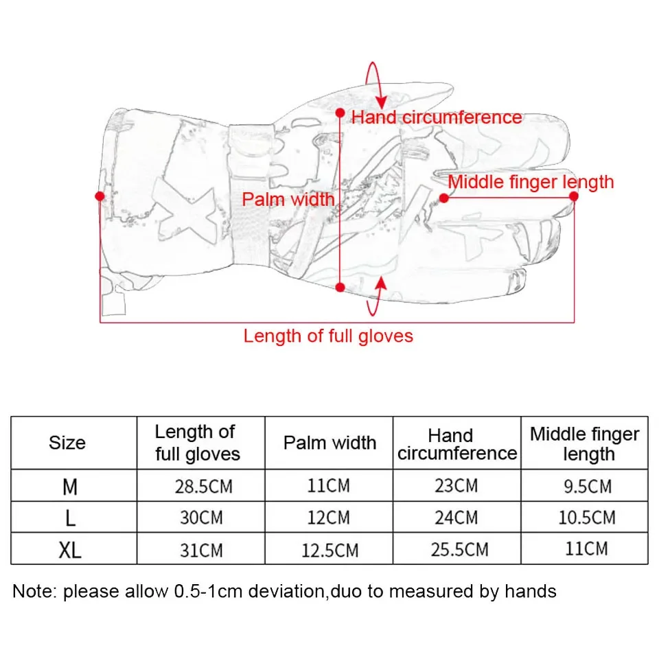 2024 Winter Snowboard Ski Gloves PU Leather Non-slip Touch Screen Waterproof Motorcycle Cycling Fleece Warm Snow Gloves Unisex 5
