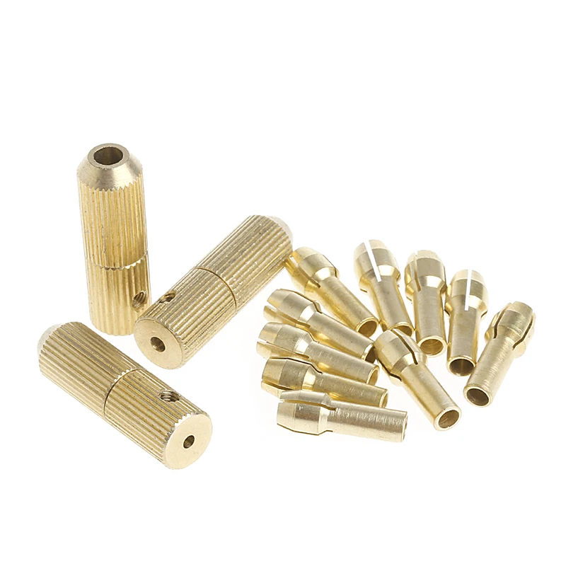 3+10Pcs 0.5-3.2mm Micro Twist Hand Drill Kit Chuck Electric Drill Bit Collet Drop Shipping