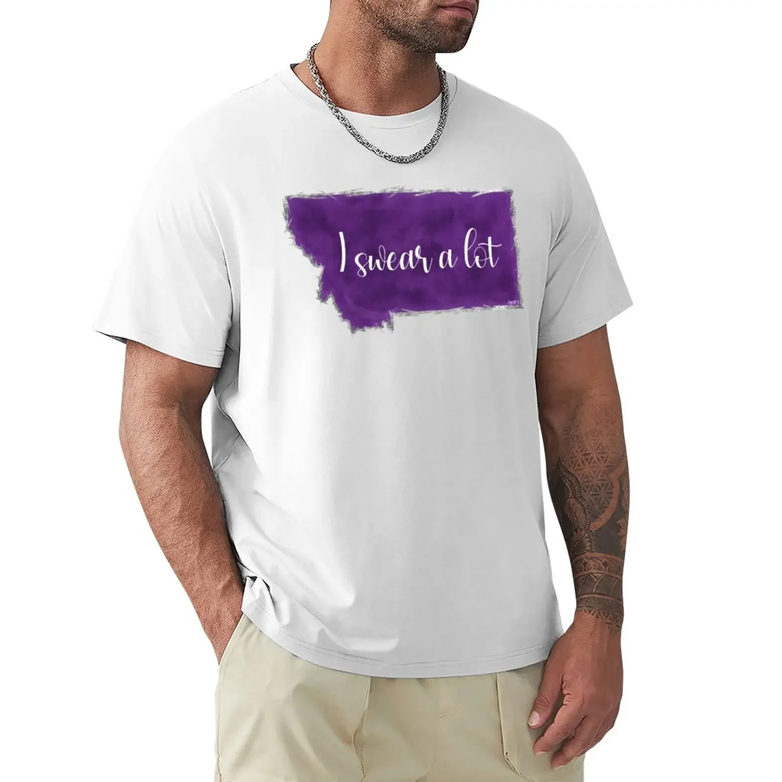 

I swear a lot T-Shirt anime oversizeds heavyweight t shirts for men animal prinfor boys heavyweights mens white t shirts