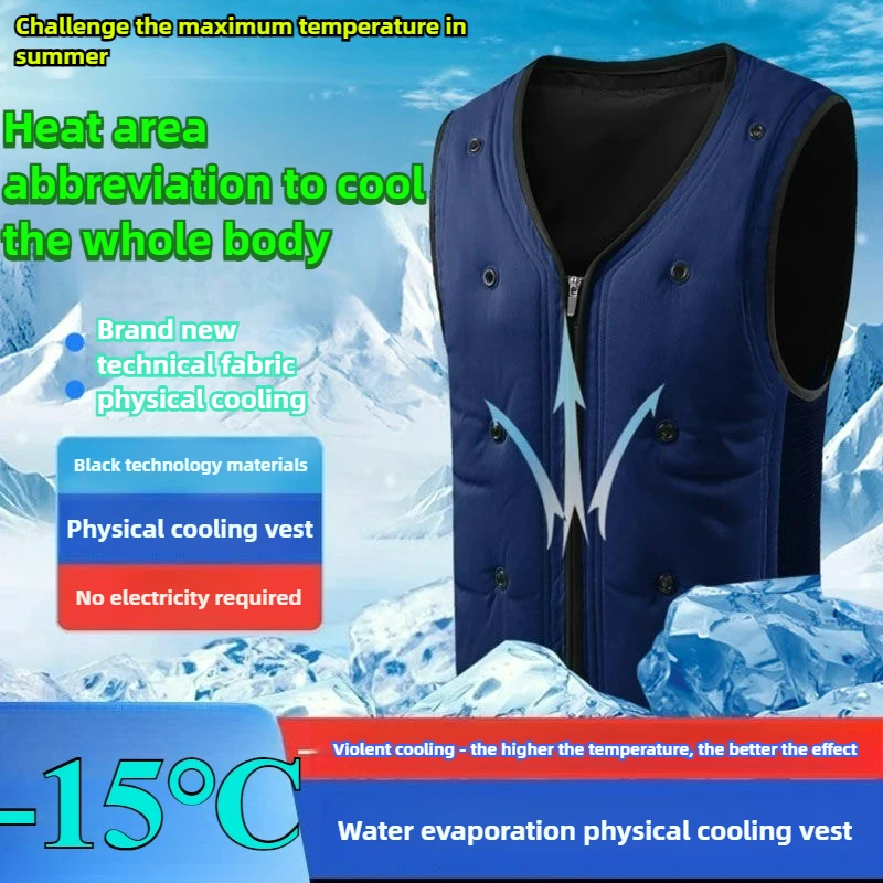 Veste Rafraîchissante Homme Gel Froid Pêche Été Travail Basse Température Veste Sans Manches