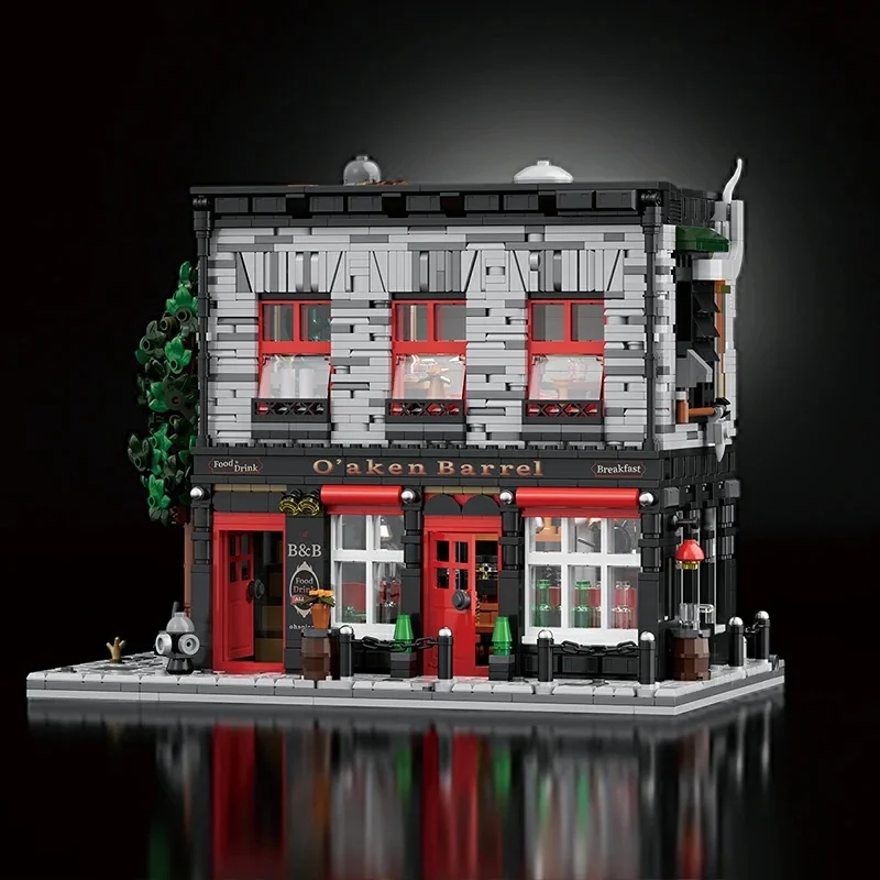 2368PCS MOC O'Aken Barrel Pub Bausteine Stadt Street View Idee Retro Taverne Modulare Modell Montage Puzzle Spielzeug Kinder geschenk – Detail 10