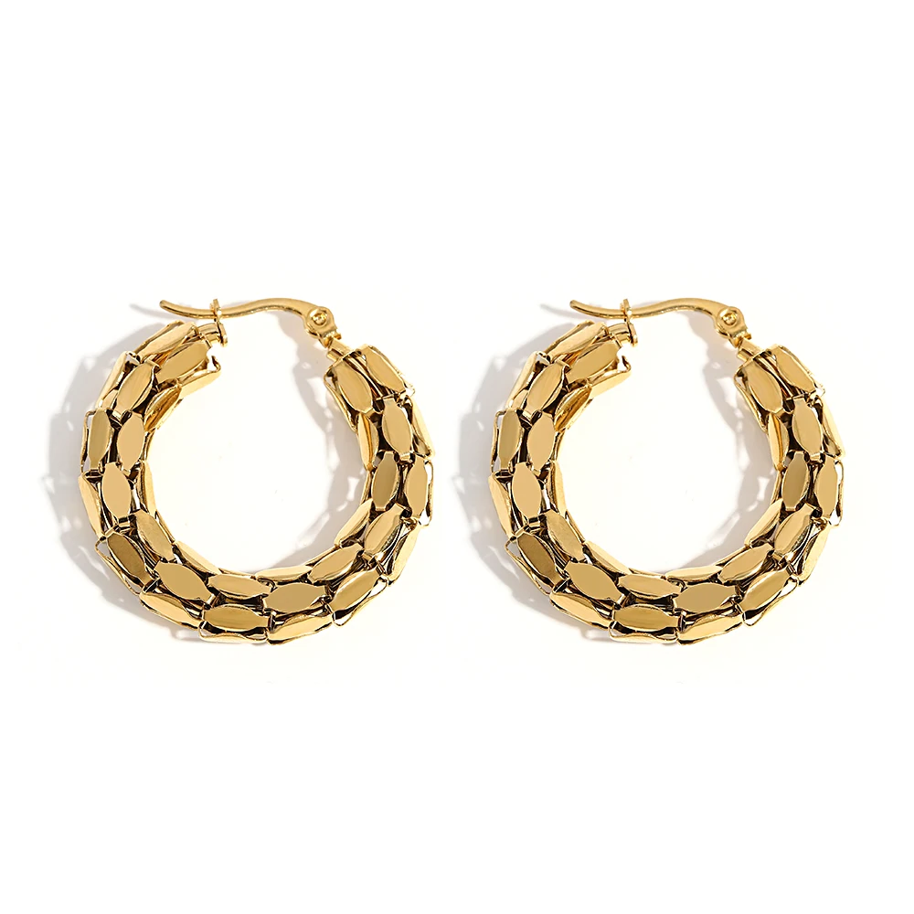 Orecchini A Cerchio Oro Giallo 14K - Tubo Tondo Lucido Da 4 Mm - Chiusura A Scatto - In Confezione Regalo