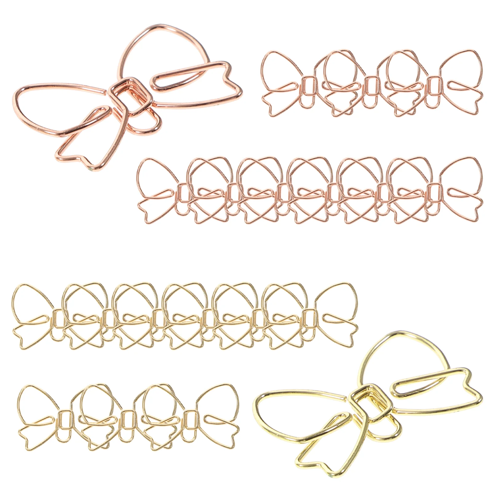 Bow Shaped Paper Clips Metal Butterfly Office Supplies Students Desk Accessories Document Fixing Clips Shaped Bills 20 Pcs