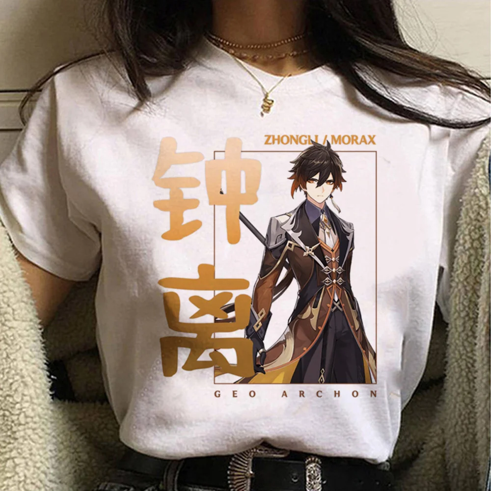 2023 New Genshin Impact T Shirt Women Funny Anime Short Sleeve T Shirt Female Graphic Harajuku Anime Y2K Clothes T Shirt Tops