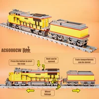 City Technical Remote Control Diesel locomotive AC6000CW Building Block Model Orient Express Train Bricks Toy Kid Christmas Gift 4