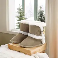 Baby Autumn Winter Boots Baby Girl Boys Winter Warm Shoes Solid Fashion Toddler Fuzzy Balls First Walkers Kid Shoes 0-18M 4