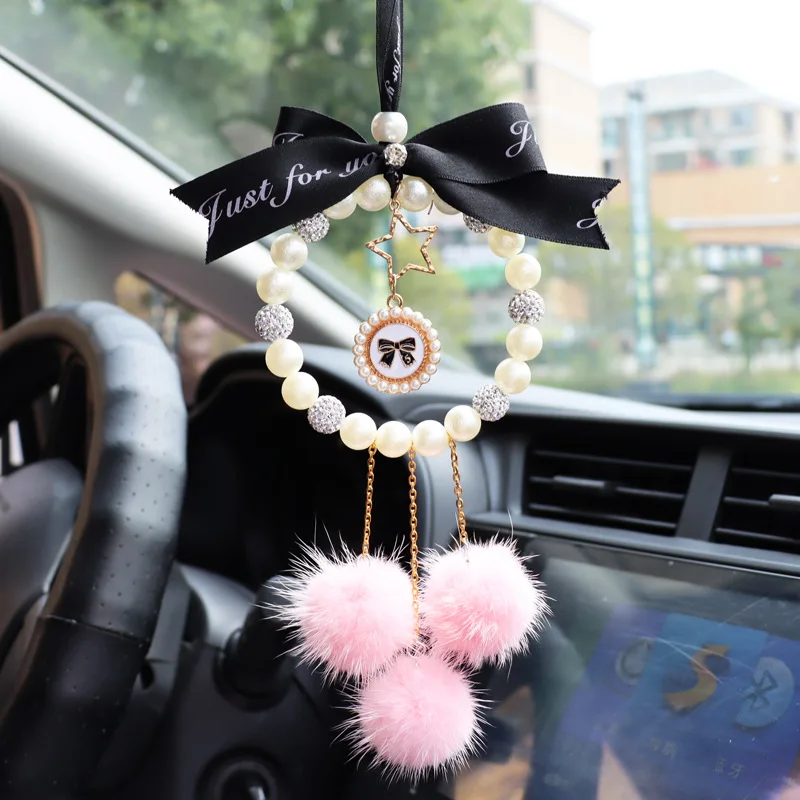 AutoRearviewMirrorHangMsFoxCarOrnamentsFurAlloyCarCreative