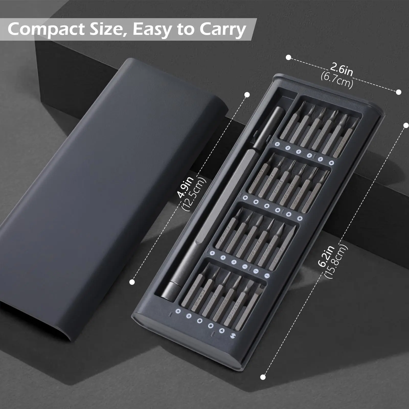 정밀 드라이버 세트 25 in 1 Phillips Torx iPhone PC 시계 카메라 안경 용 육각형 플랫 헤드 마그네틱 스크루 드라이버 헤드
