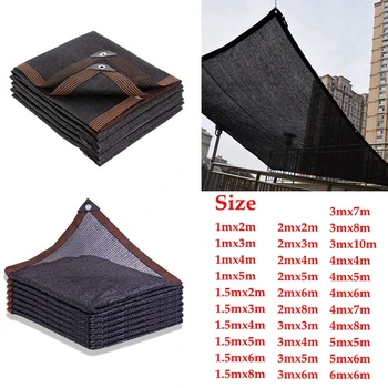 30% ~ 90% Ombreggiatura Anti-UV Nero HDPE Parasole Rete Serra Giardino Piante grasse Copertura Rete Piscina Tenda da sole Rete 1