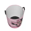 Custom Minnie Mouse Anime Cartoon Laundry Basket Collapsible Baby Hamper for Nursery Toys Organizer Storage Bins 3