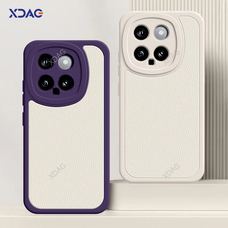 Custodia Mobile In Pelle Litchi Grain Per Xiaomi Mi 14 Mi14 Xiaomi14 Pro Mi14Pro 5G Custodia Protettiva Per Lenti Morbide In Pelle Di Agnello