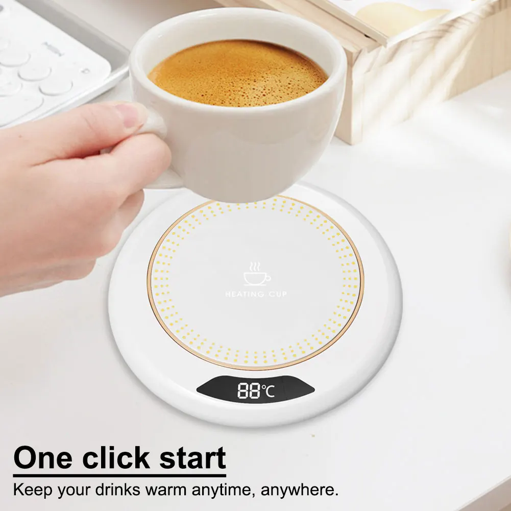 USB Smart Cup Warmer Electric Beverage Warmer Coffee Plate 3 Temperature Settings for Hot Coffee Tea and Milk