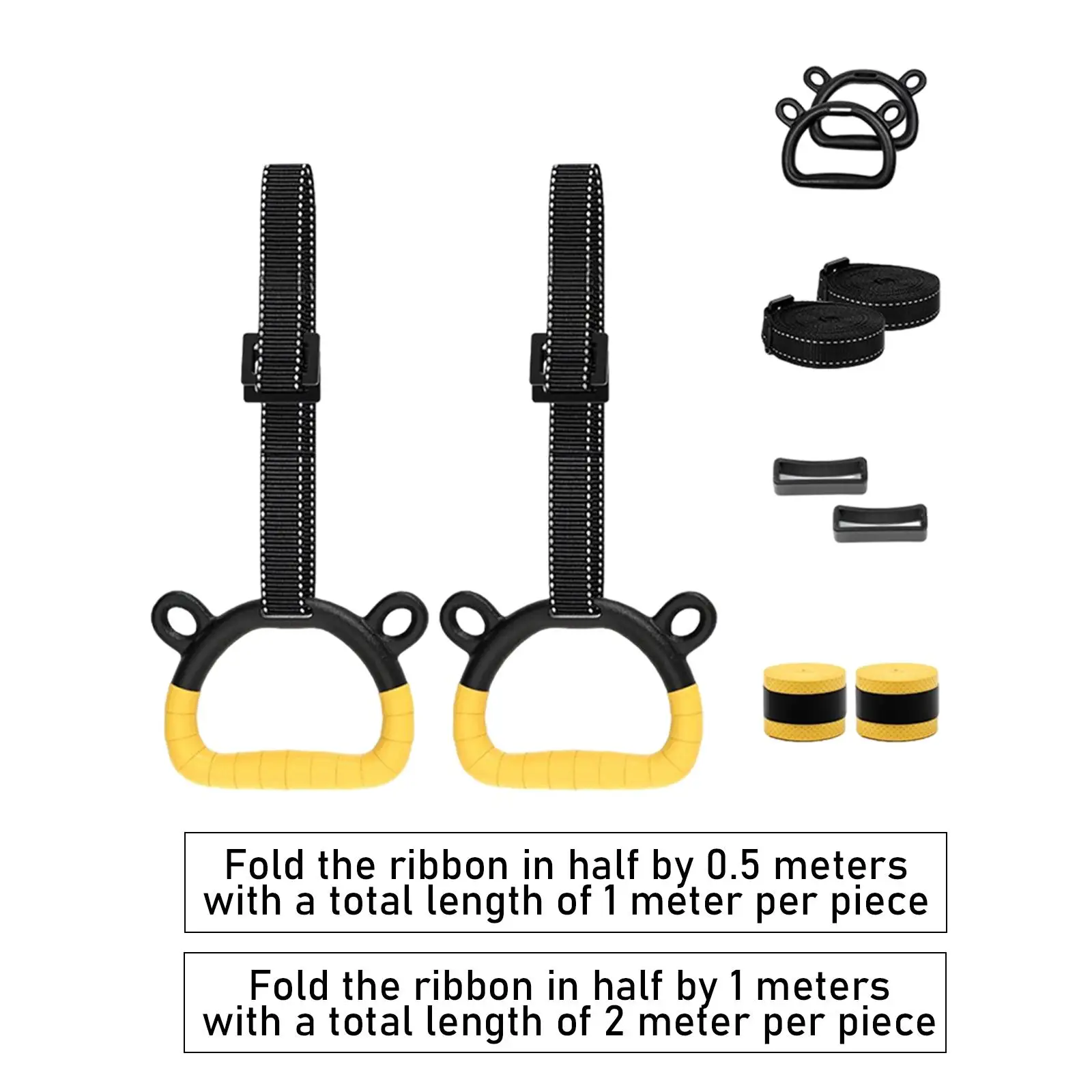 

Gymnastics Rings Workouts Nonslip Handle Indoor for Children Adult Gym Rings