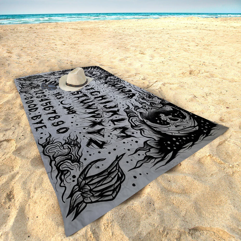 Ouija Tarot Witchcraft Gothic Towel Microfiber Beach Towel Absorbent Quick dry Soft Yoga Swimming Resort Mountain Climbing Towel 3