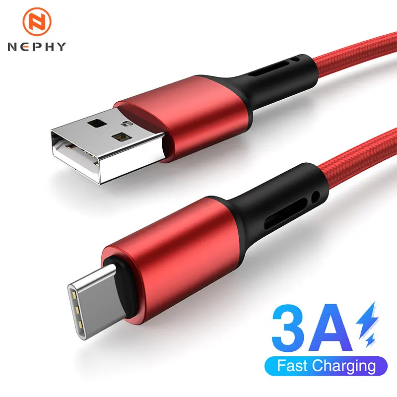Nylon Braided Fast Charging USB A to Type C Data Sync Cable