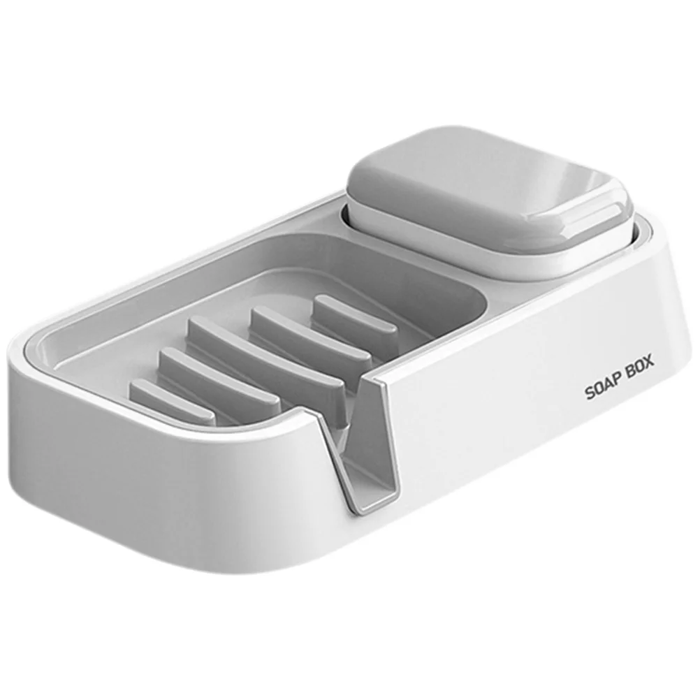 

Hole-free Wall-mounted Double-layer Drain Soap Dish Bathroom Shelf Multifunction