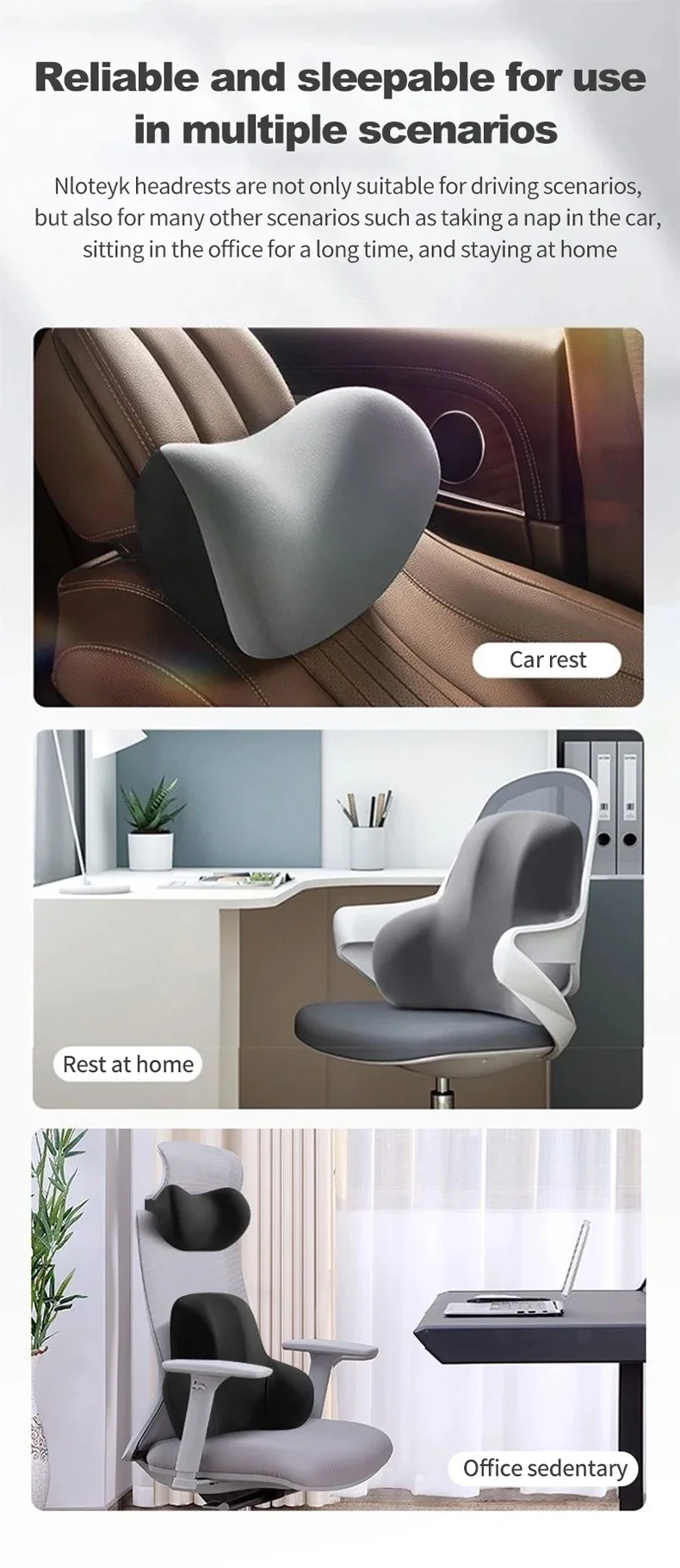 Premium Car Neck Pillow & Lumbar Support Cushion