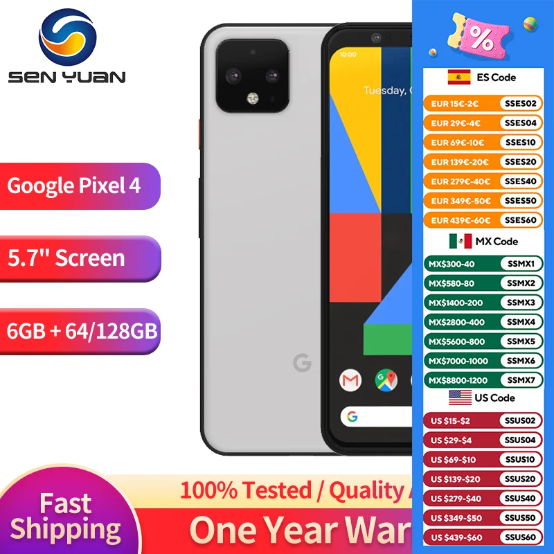 ANDROID - Google Pixel 4 128G本体 Cleary White 美品 Google Pixel 4, 128GB, White, Unlocked - Walmart.com
