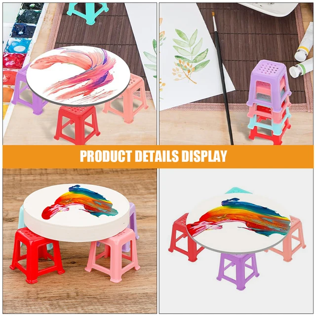 12 Pcs Mini Painting Stands Accessories Stable Student Stools Classroom Canvas Holders Portable Easel Realistic Props Plastic 5