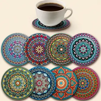 Mandala Wooden Coaster Set 1
