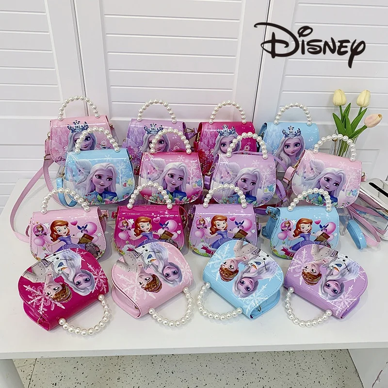 

Disney Frozen Handbag Action Anime Figures Anna ElsaPrincess Handbag Cute Cartoon Cosmetic Storage Girl Ornaments Girls Gifts