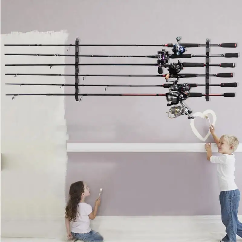 Fishing Pole Holders Wall Mount Fishing Rod Holder Stable Rod Carrier Vertical Stand Pole Stand for