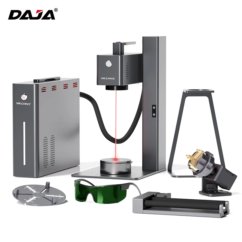 MR.CARVE-máquina de marcado láser de fibra C2, dispositivo de mano con enfoque automático, Lifting eléctrico, grabado, anillo de Metal, botella, plástico y cuero, 20W