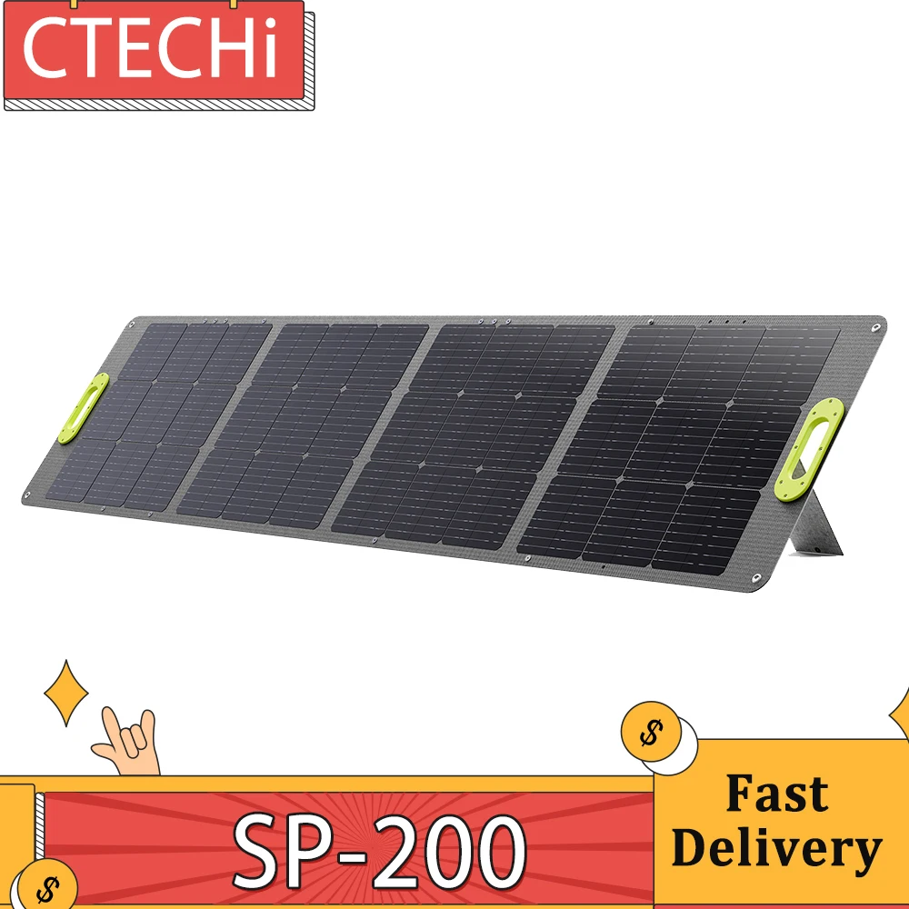 Pannello Solare Pieghevole Ctechi Sp-200 200W, Alto Tasso Di Conversione 23%, Impermeabile Ip67