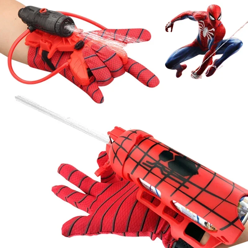 Hot 1-2Set Disney Spiderman Cosplay Launcher Guanti Per Pistola Ad Acqua Web Shooters Figure Toy Halloween Prop Toys For Kid Launcher Da Polso