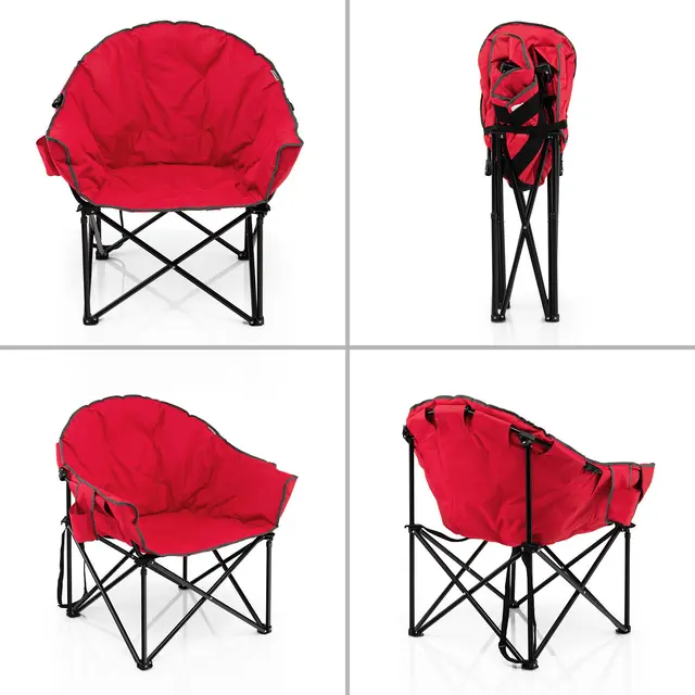 Chair for Adults Heavy Duty 500 LBS, Fully Padded Chairs, Folding Chair,  Portable Moon Saucer Lawn Chairs with Padded Cushion - AliExpress