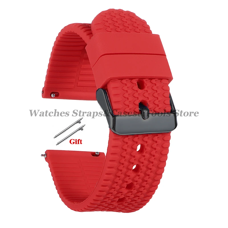 Premium Soft Silicone Quick Release Watch Band - Versatile Rubber Strap in Multiple Sizes