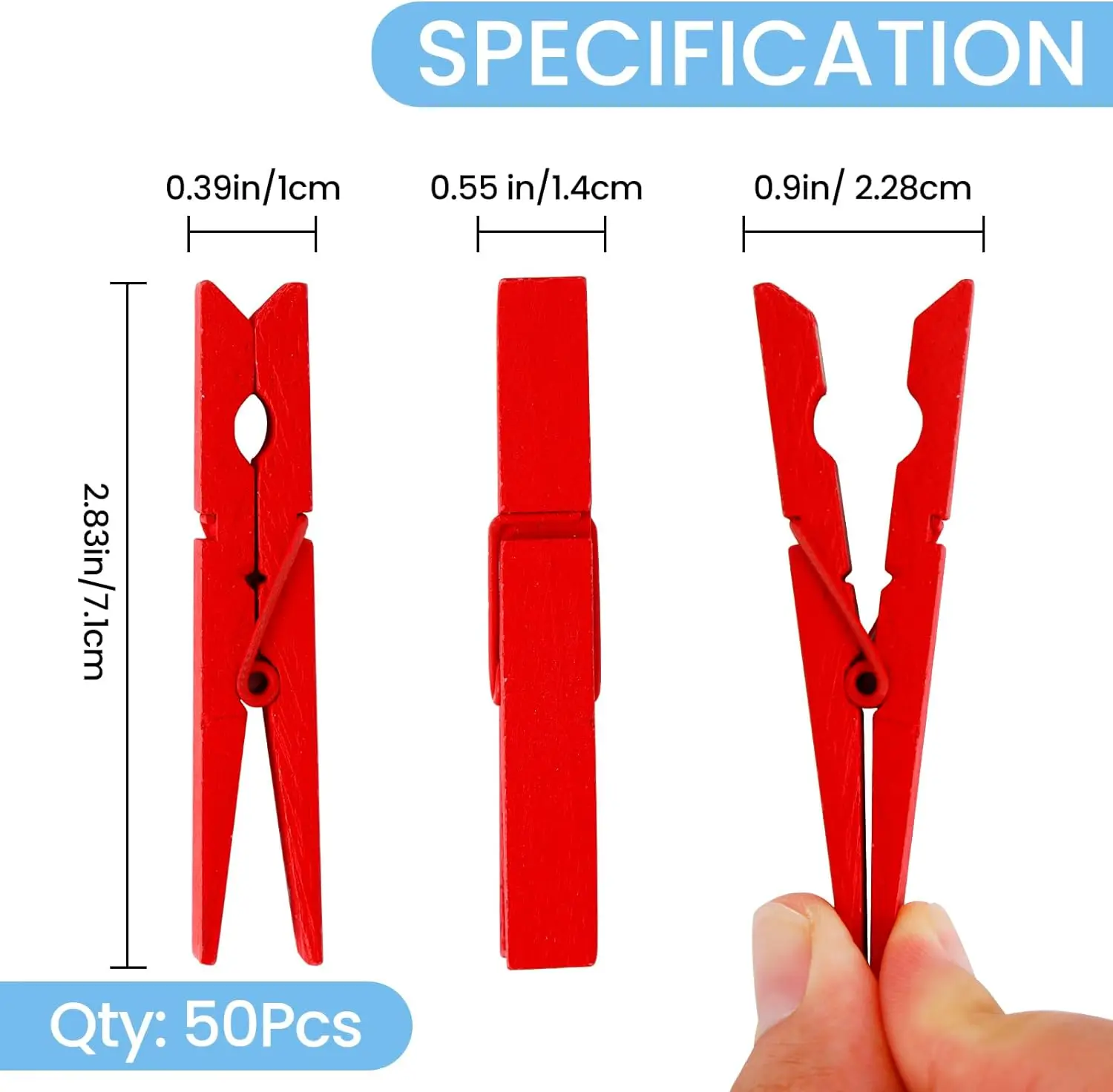 Clothes Pegs Heavy Duty Wooden Multi-Purpose Colorful Clothing Pins for Arts 2.83 in