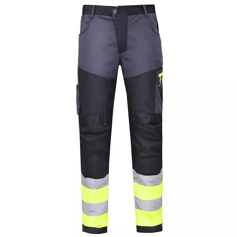 Safety Working Suit for Man Mechanic Workshop Uniforms Hi Viz Vis Tear Resistant Work Jacket and Reflective Work Pants Men Set 2
