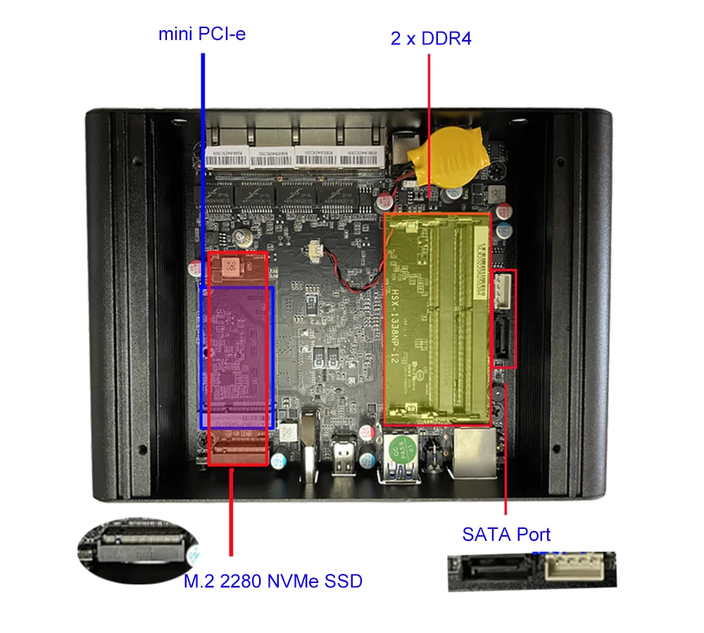 High-Performance Fanless Mini PC with 11th Gen Intel Processors, 4x I225V LAN, DDR4, NVMe, and OPNsense/PfSense Compatibility Description Image.This Product Can Be Found With The Tag Names Barebone Mini PC, Computer Office, Router