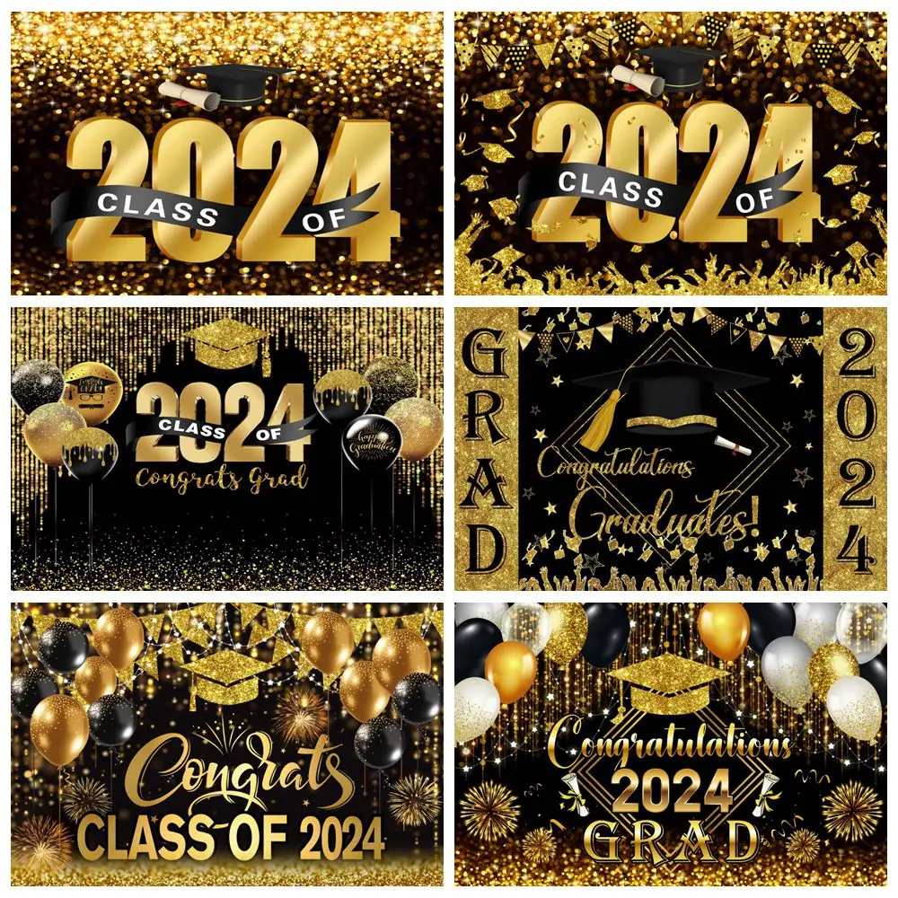 

2024 Graduation Backdrop Photography Class of 2024 Congrats Grad Prom Photo Backdrop Congratulations Graduates Party Background