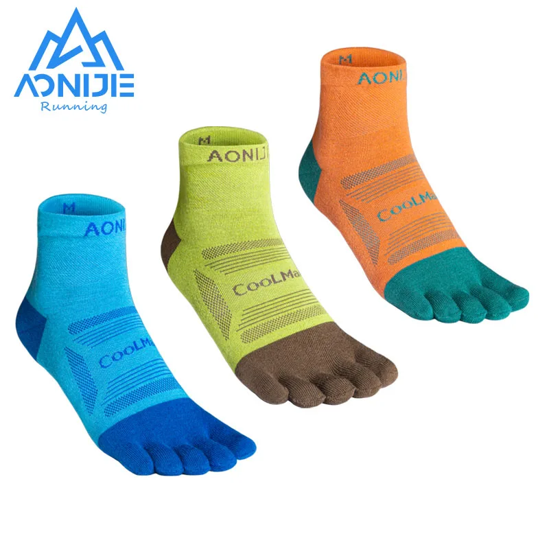 3 Pairs/Set Unisex Upgraded Athletic Running Quarter Socks Five Toe Socks Marathon Toesocks For Race Tranning running socks