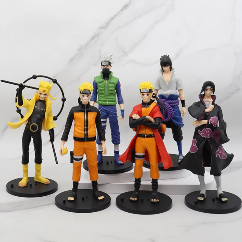 

6Pcs/Set Anime Naruto Shippuden Uchiha Itachi Obito Madara Sasuke Hidan Konan Pain Kakashi Action Figure Model Toy