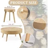 2-Piece Solid Wood Coffee Table Set, Rustic Round Farmhouse End Tables for Living Room, 31x31x16 in 2