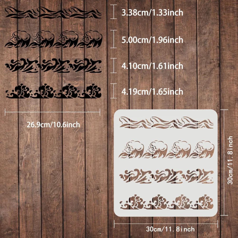 Рисунок 2 - Пластиковый трафарет с рисунком морских волн