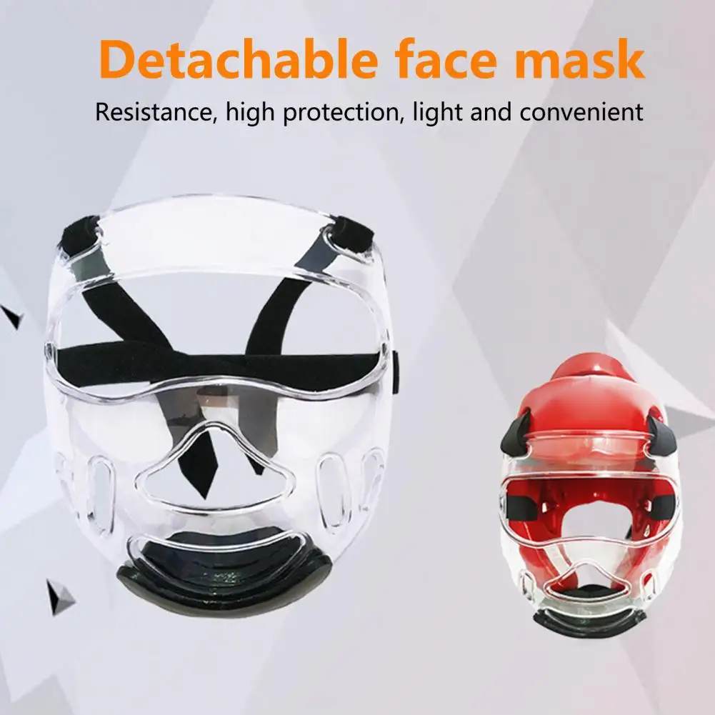 Clear Face Guard Clear Taekwondo Mask Detachable Gear Cover Face Cover Thickening Protector For Martial Arts Boxing Women Men martial arts mask