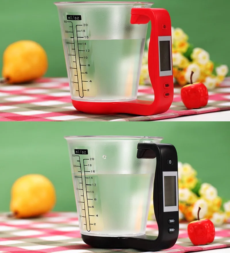 Mini Analog Kitchen Food Scale with Removable Measuring Cup - 1000g/500mL  Capacity