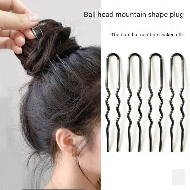 5/6/7cm U-förmige Wellenförmige Haarspangen Bobby Pin Barrette Salon Grip Schwarze Metall-Haarnadeln DIY Brautfrisur Damen Haaraccessoires – Detail 4