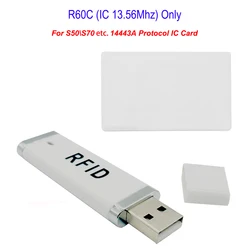 Compact Adjustable RFID & Smart Card Reader with USB Connectivity (R60C IC 13.56mhz)