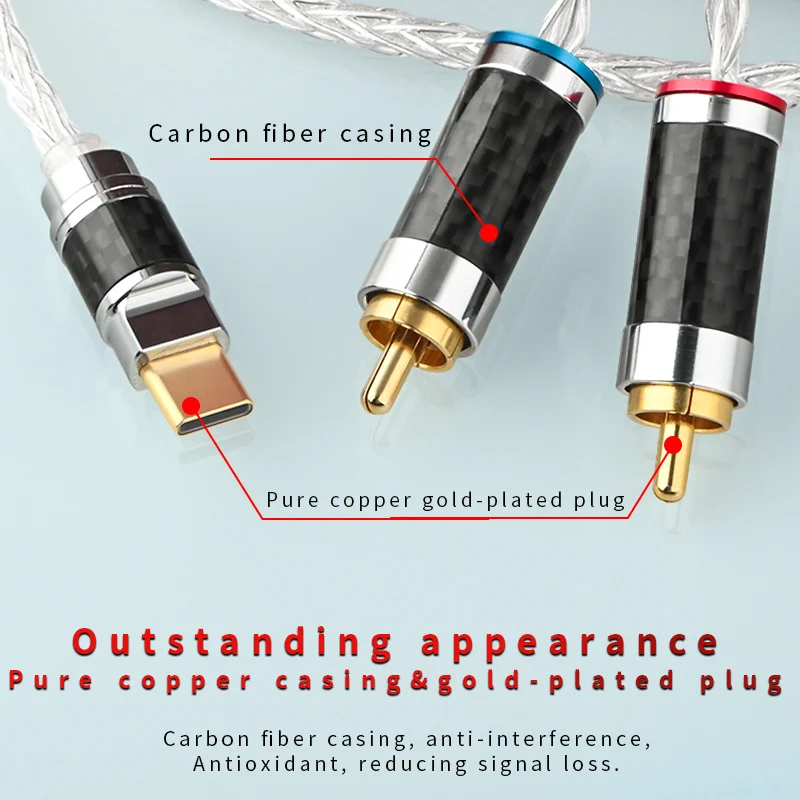 HIFI USB C RCA  ̺, C Ÿ-2 RCA ̺, 2RCA , C Ÿ RCA ̺, 