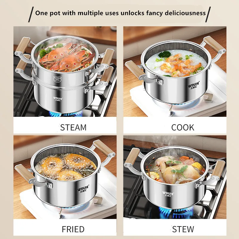 316 Stainless Steel Soup Pot Honeycomb Non-stick Pot with lid Household Hot Induction Cooker Gas Stove Universal Frying Pan stainless steel soup pot stainless steel stock pot stainless steel cooking pot