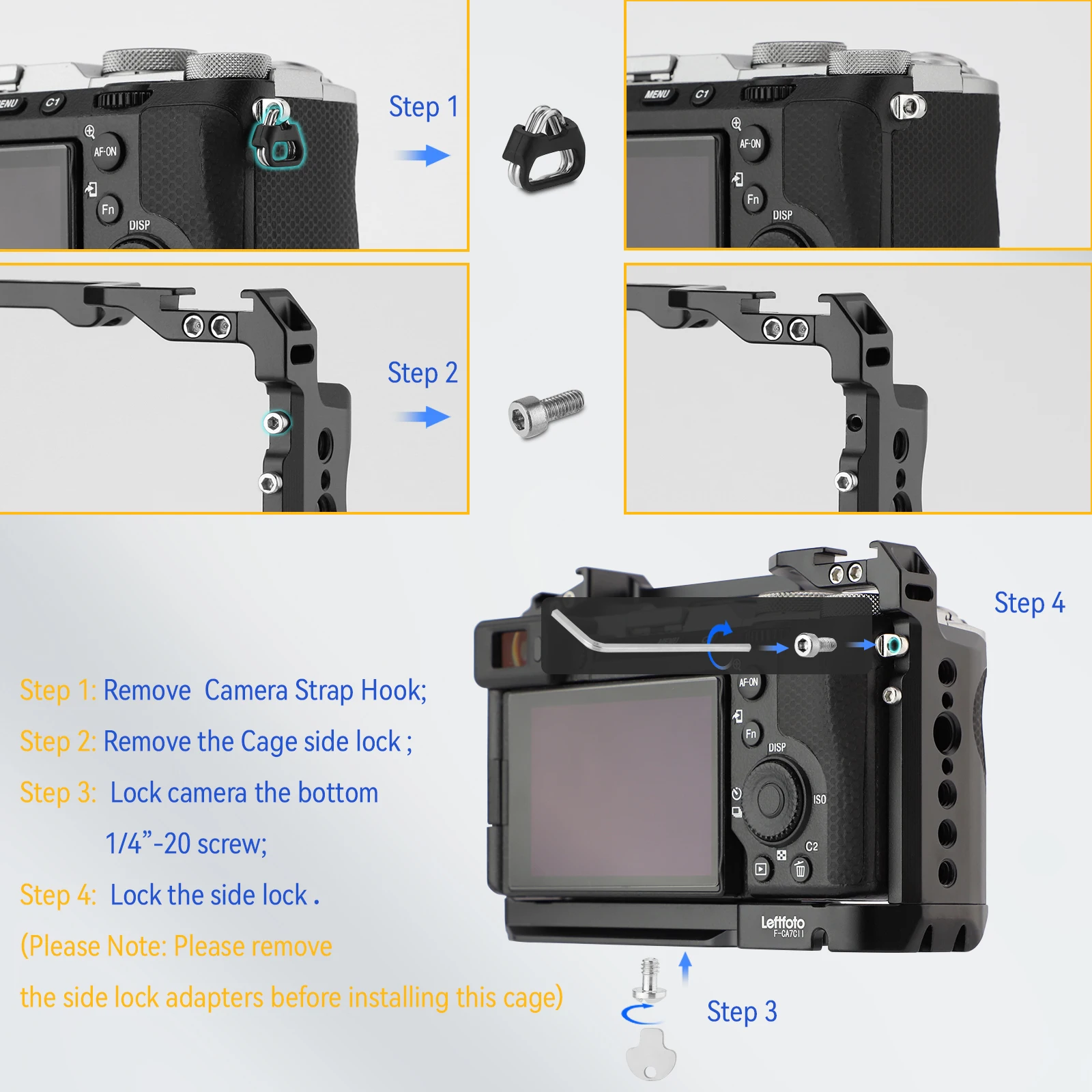 A7C2 Support De Poignée En L à Dégagement Rapide Réglable étendu Pour Appareil Photo Sony A7C2 A7CII A7CR Arca-swiss RRS Dji RS3