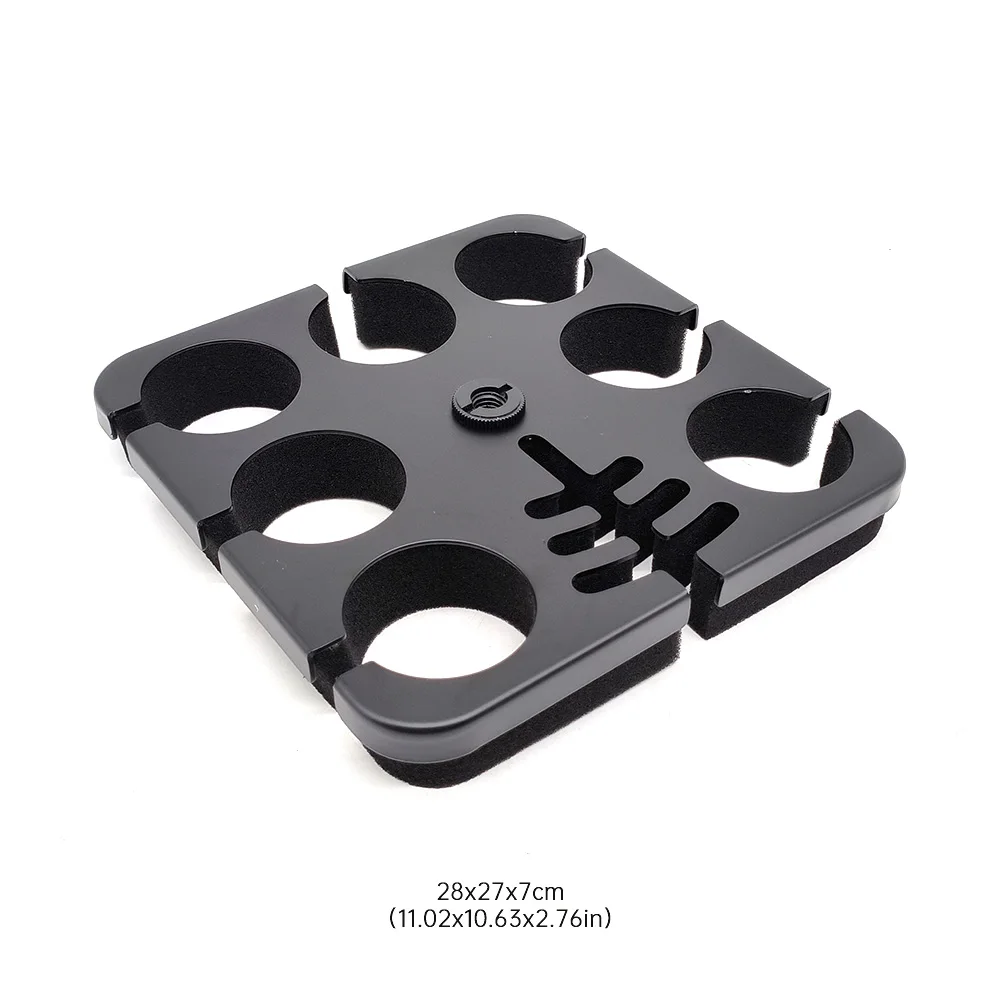 멀티 마이크 홀더 케이블 걸이 정리대 (7개 마이크용) 무대용 마이크 걸이 및 디스플레이