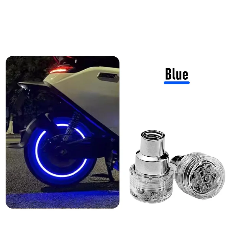 LED Motorrad Fahrrad Rad Leuchtstofflampe Reifen Ventil Licht Abdeckung Dekoration Neon Elektroauto Moto Modifikation Zubehör – Detail 7