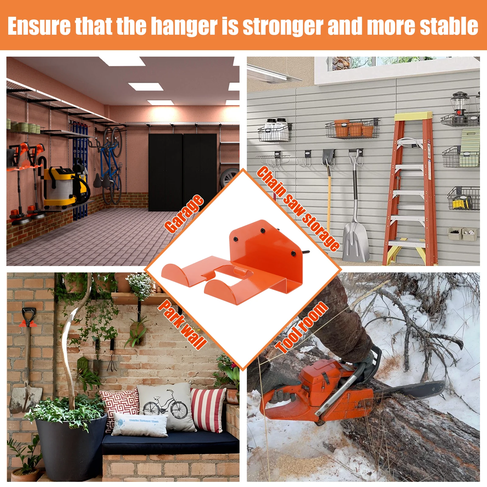 Wall Mounted Weed Trimmer Rack 1/2Pcs Steel Weed Whacker Holder For Grass Trimmer Garden Tool tool storage rack