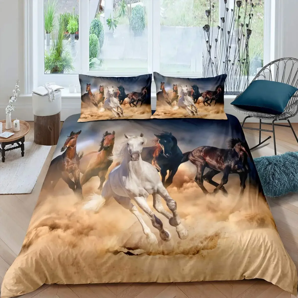 3D Bedding Set Europe Queen King Double Duvet Cover Set Bed Linen Comfortable Blanket/Quilt Cover Bed Animal Horse